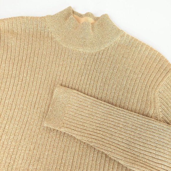 Vintage Sweaters - Vintage Talbots Metallic Gold Sweater